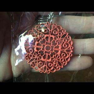 Orange Easter Necklace w/ Matching Earrings